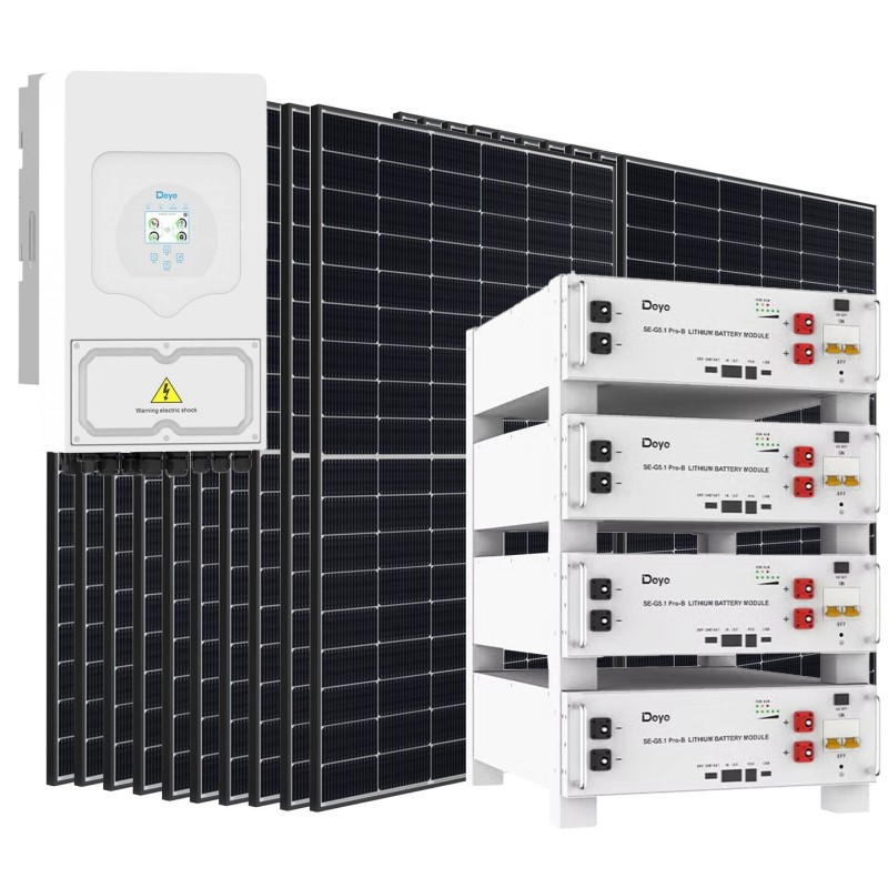 Kit fotovoltaico Off Grid + On Grid 6000-9000W DEYE PRO accumulo 20.48kWh Baita Casa Kit anti Lockdown Energetico