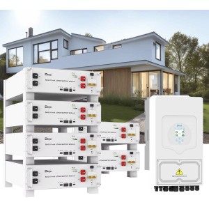 Kit fotovoltaico Off Grid + On Grid 6000-9000W DEYE PRO accumulo 30.72kWh Baita Casa Kit anti Lockdown Energetico