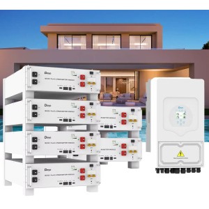 Kit fotovoltaico Off Grid + On Grid 6000-9000W DEYE PRO accumulo 30.72kWh Baita Casa Kit anti Lockdown Energetico
