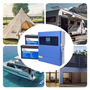 Kit Fotovoltaico 24V 3600W Inverter 4kW 230V e Batterie LiFePo4 5.12kWh Off Grid Baita Casa Isolata