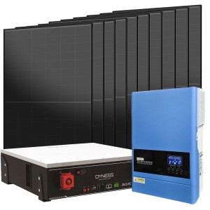 Kit Fotovoltaico 48V 4500W Inverter 6kW 230V e Batterie LiFePo4 5.12kWh Off Grid Baita Casa Isolata