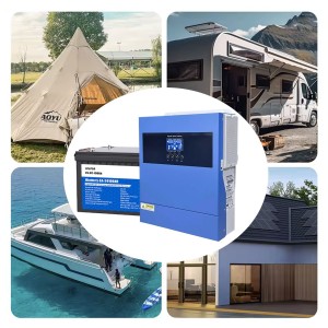 24V 2000W Photovoltaic Kit with 4kW 230V Inverter and 2.56kWh LiFePo4 Batteries Off Grid Isolated House Cabin