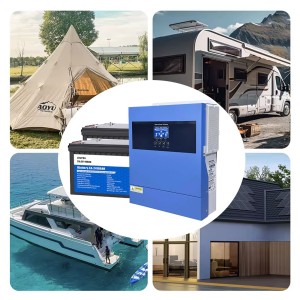 24V 2000W Photovoltaic Kit with 4kW 230V Inverter and 5.12kWh LiFePo4 Batteries Off Grid Isolated House Cabin