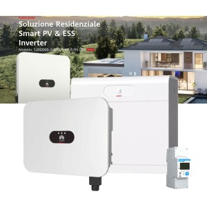 Kit fotovoltaico 6kw 6300W Monofase On Grid con Accumulo Batteria Huawei 7kW