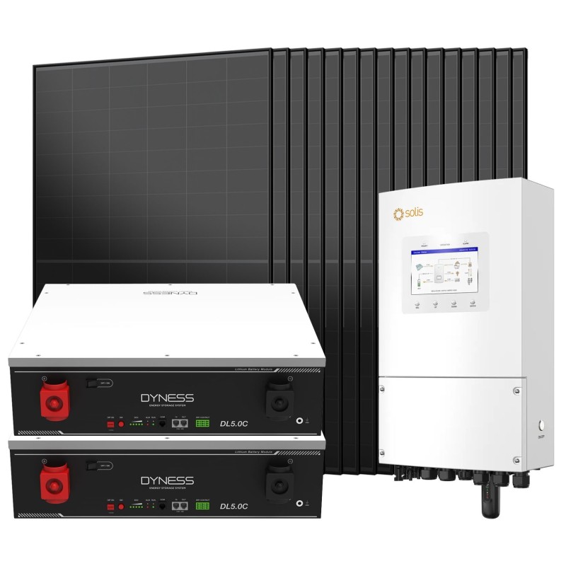 6kW 7200W Single-Phase On-Grid Photovoltaic Kit with Solis Inverter and Backup + Dyness 10.24kWh Battery
