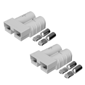 Coppia di connettori SJ50 grigi con pin di contatto per cavi da 6-8mmq