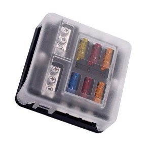 6-way fuse holder for automotive flat fuses with LED display OF012826