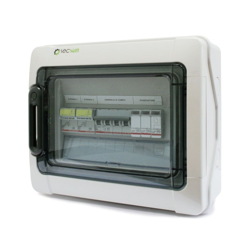 Electrical panel DC Field 600V 2 strings in parallel for photovoltaic