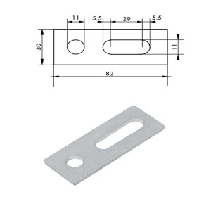 Piastra di supporto per viti doppio filetto 9543-M10