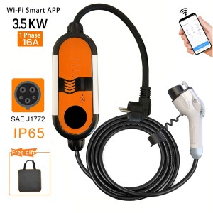Caricabatterie auto elettrica 3,5kW spina CE 16A Cavo 5m Presa tipo 2 EU