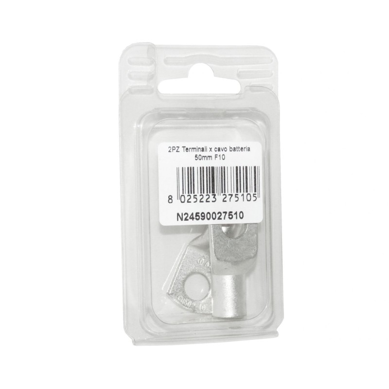 Kit 2 Terminali Cavo Batteria 50mmq Foro 10mm