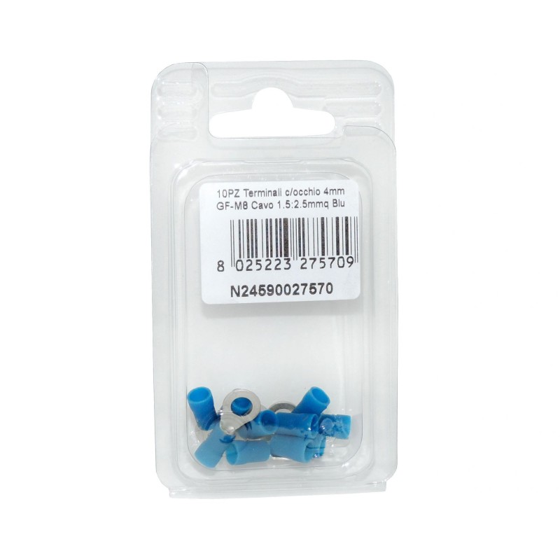 10pz Terminale blu 1.5:2.5mmq BF-M4 con occhio per cavi