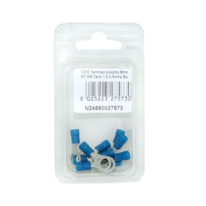 10pz Terminale blu 1.5:2.5mmq BF-M8 con occhio per cavi