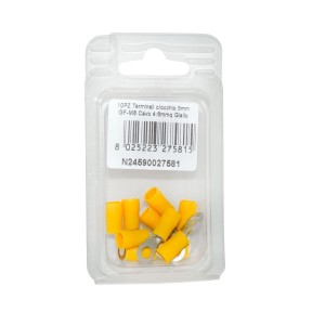 10pz Terminale Giallo 4:6mmq GF-M5 con occhio per cavi in rame