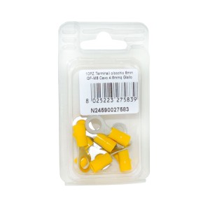 10pz Terminale Giallo 4:6mmq GF-M8 con occhio per cavi in rame