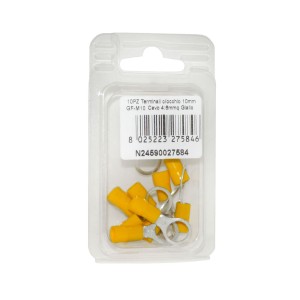 10pz Terminale Giallo 4:6mmq GF-M10 con occhio per cavi in rame