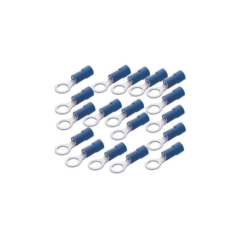 100PZ Terminale blu 1.5:2.5mmq BF-M8 con occhio parzialmente preisolato per cavi