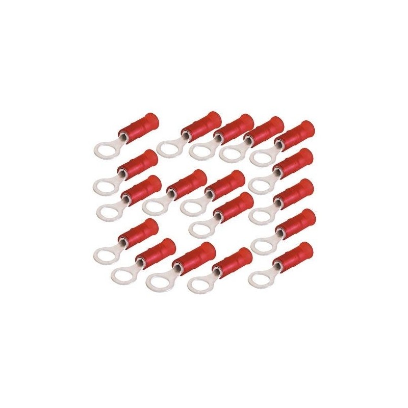 100PZ Terminale rosso 0.25:1.5mmq BF-M3 con occhio per cavi