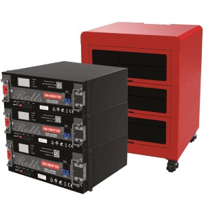 Rolls LiFePo4 15.36kWh 3x 100Ah 48V 5.12kWh Banco Batterie al Litio con armadio rack di 12U