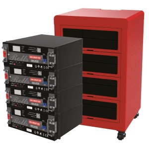 Rolls LiFePo4 20.48kWh 4x 100Ah 48V 5.12kWh Banco Batterie al Litio con armadio rack di 16U