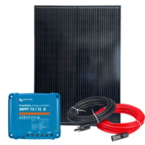 12V 150W Photovoltaic Camper Solar Kit + Victron SmartSolar Bluetooth MPPT 15A + Cable Kit