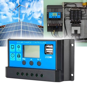 Regolatore di Carica PWM 12-24V 20A con 2 uscite USB 5V/2A Max