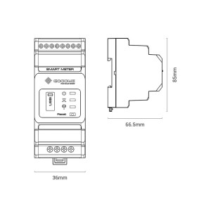 GoodWe GM3000 120A 40mA 3L+N/400Vac Smart Meter per impianti Trifase