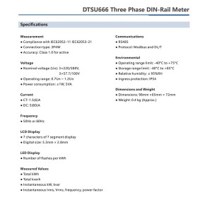 Solax Power DTSU666-D CHINT Contatore energia elettrica Trifase per sistemi solari