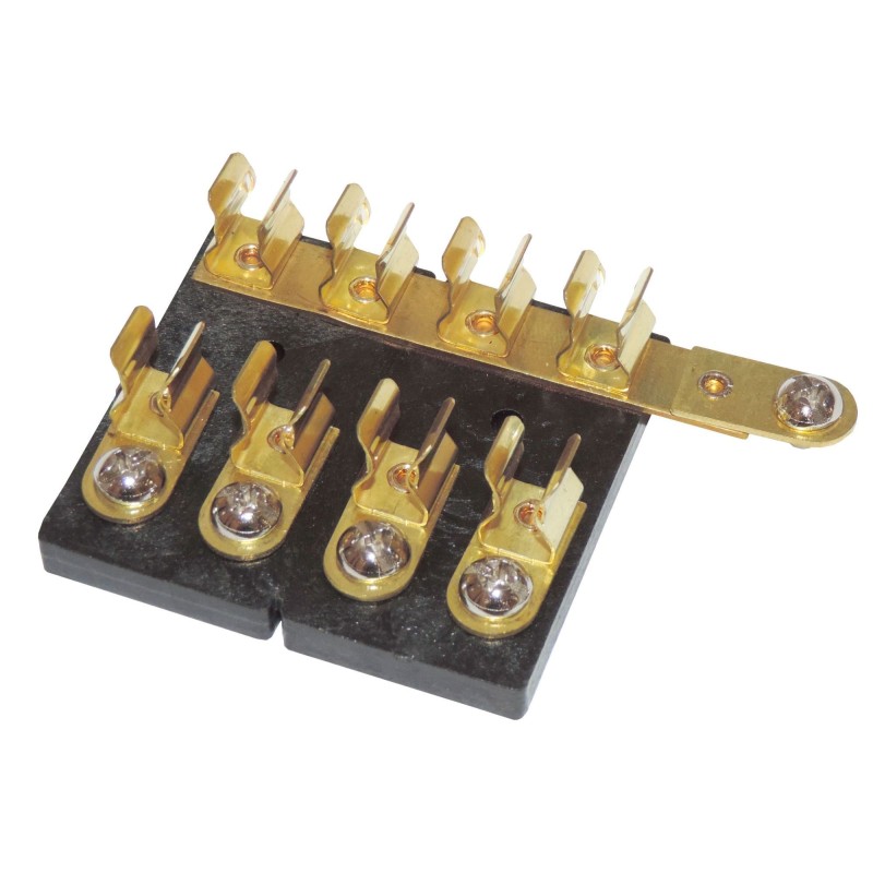 Morsettiera portafusibili 4 posti per fusibili in vetro 6,3x32mm 20A