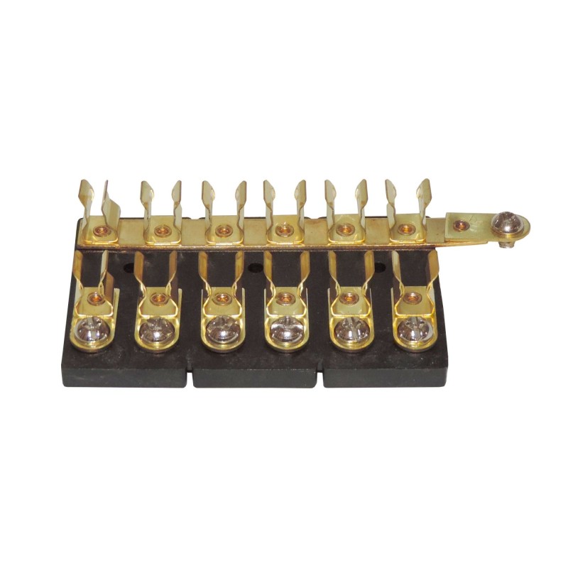 Morsettiera portafusibili 6 posti per fusibili in vetro 6,3x32mm 20A