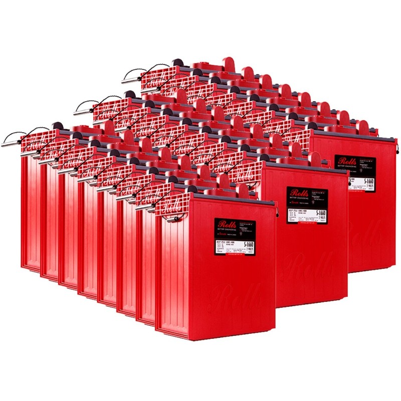 Rolls S2 L16-HC 48V 79.68kWh Battery Bank C100 Series 4000