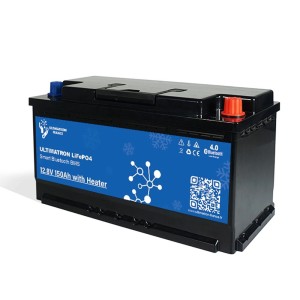 Ultimatron LiFePO4 12V 150Ah ULS-12-150H Batteria al Litio BMS Smart Bluetooth Camper con riscaldatore
