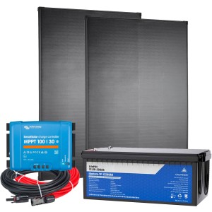 Kit Camper Barca 12V 400W + LiFePO4 200Ah + SmartSolar MPPT 100/30 + Kit Cavi 6mmq