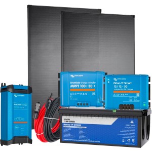 Kit Camper Barca N0 All 12V 400W + LiFePO4 200Ah + SmartSolar MPPT 100/30 + Kit Cavi 6mmq Accumulo 2560Wh