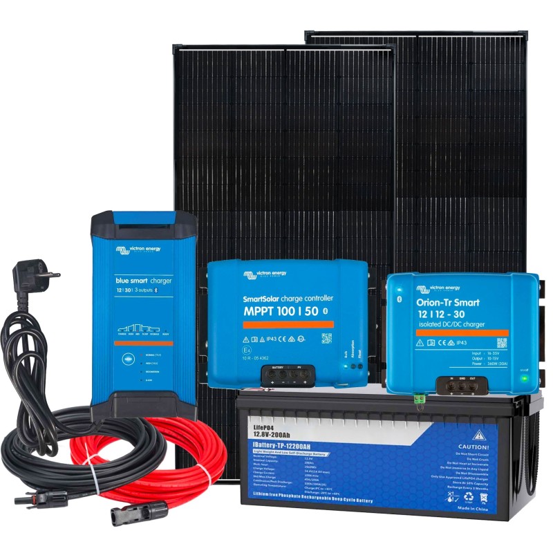 Kit Fotovoltaico N1 per alimentare Camper Barca 12V 480W All-in-One