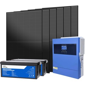 24V 2640W Off-Grid Photovoltaic Kit with 4kVA Inverter 5.12kWh LiFePO4 Battery