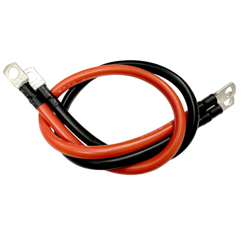 Pair of 40cm red and black cables for battery parallel