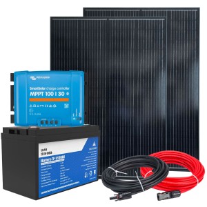 Kit Camper Barca 12V 300W + LiFePO4 100Ah + SmartSolar MPPT 100/30 + Kit Cavi