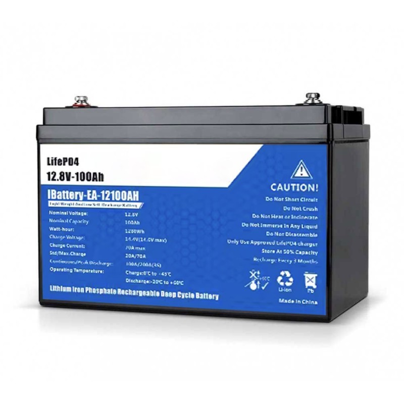 12V 100Ah LiFePO4 Battery With 100A BMS 12.8V 1280Wh