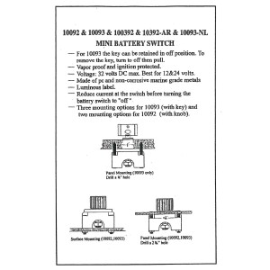 Electra Knob Battery Switch 200A Single battery