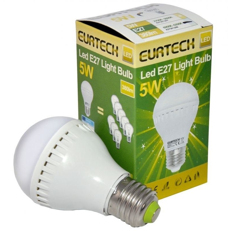 Lampadina LED 5W 180° E27 6000K-6500K 380Lm Min 10Pz