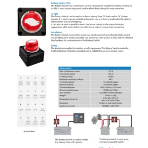 Victron battery switch 275A 12-24-48v Staccabatterie HD