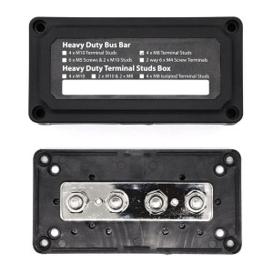 BusBar Box 4xM8 Cable connection distribution box 48V max 200A Black