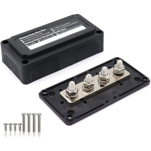 BusBar Box 4xM8 Cable connection distribution box 48V max 200A Black