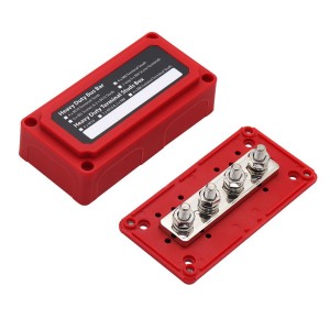 BusBar Box Rot 4xM8 Scatola di distribuzione collegamento cavi 48V max 200A Rosso