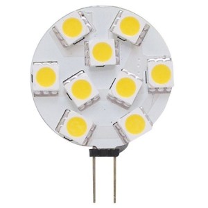 Lampadina 12/24V 1,6W 2700K 9LED G4 Ø 28mm attacco laterale