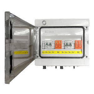 Quadro elettrico DC Campo 500VDC 2 stringhe indipendenti 16+16A con sezionatori fusibili e scaricatori