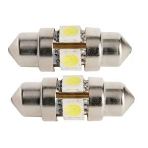 2pz Lampadina 4 LED a siluro 12V 0,7W 3000K