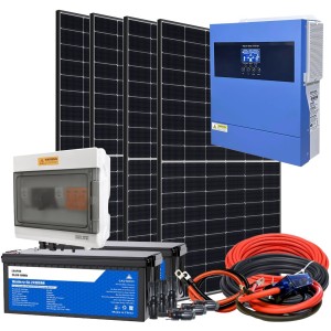 Kit Off Grid Baita Casa 24V 1800W PLUS con Inverter 4kVA Batteria LiFePO4 5.12kWh