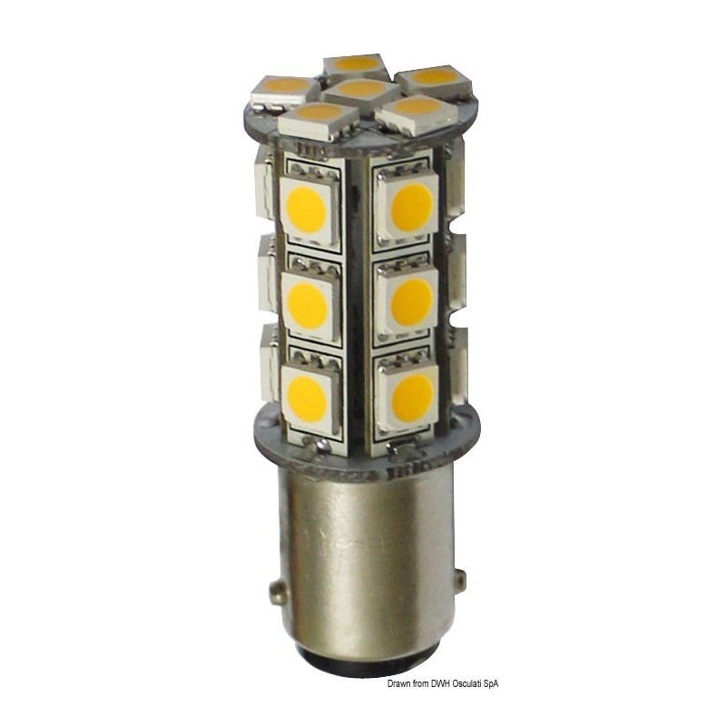 Lampadina BA15D LED 12/24V 3,6W 264Lm 2700K Bianca Calda